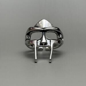 Y2K Vintage Silver MF Doom Mask Ring – Size 9, Unisex, Brand New